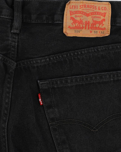 Levi's 505 Black Dark Wash Jeans - W32 L31