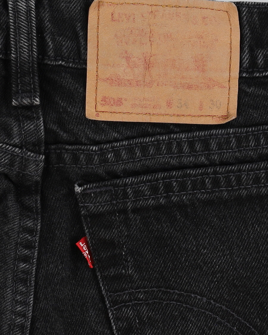 Vintage 80s Levi's 505 Black Dark Wash Jeans - W34 L27