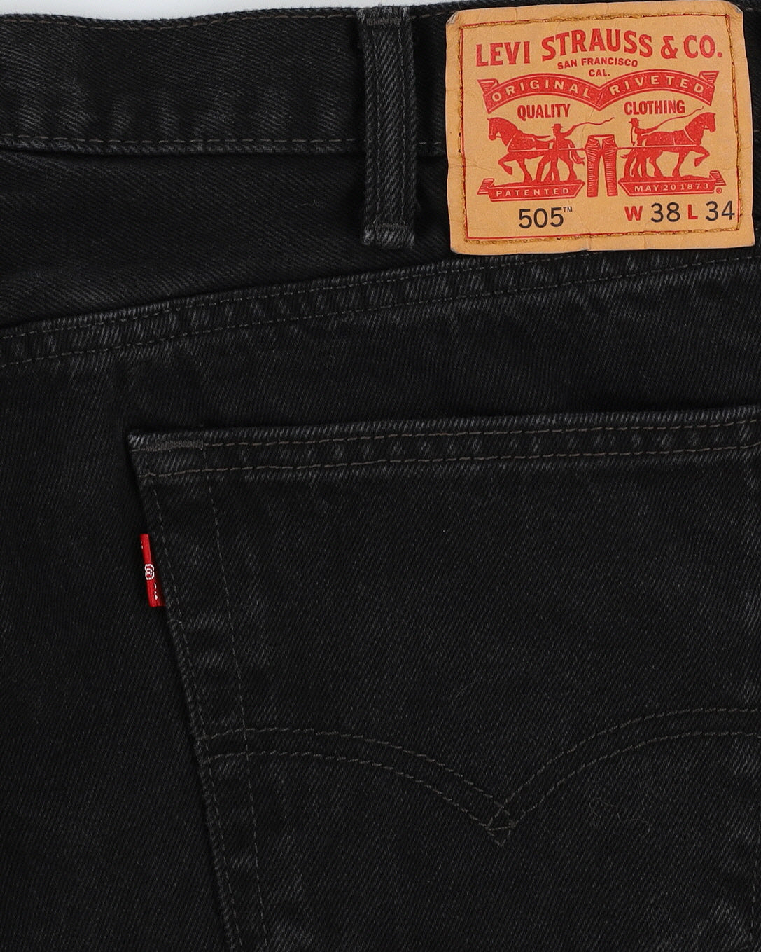 Levi's 505 Black Dark Wash Jeans - W38 L34