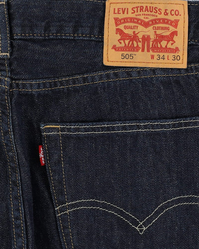 Levi's 505 Blue Dark Wash Jeans - W34 L30