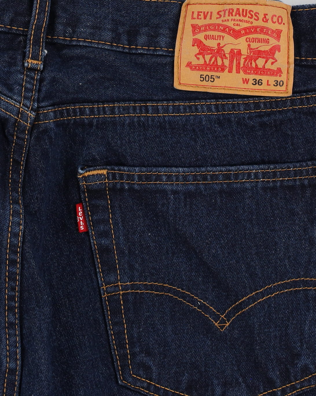 Levi's 505 Blue Dark Wash Jeans - W36 L30