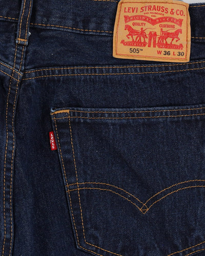 Levi's 505 Blue Dark Wash Jeans - W36 L30