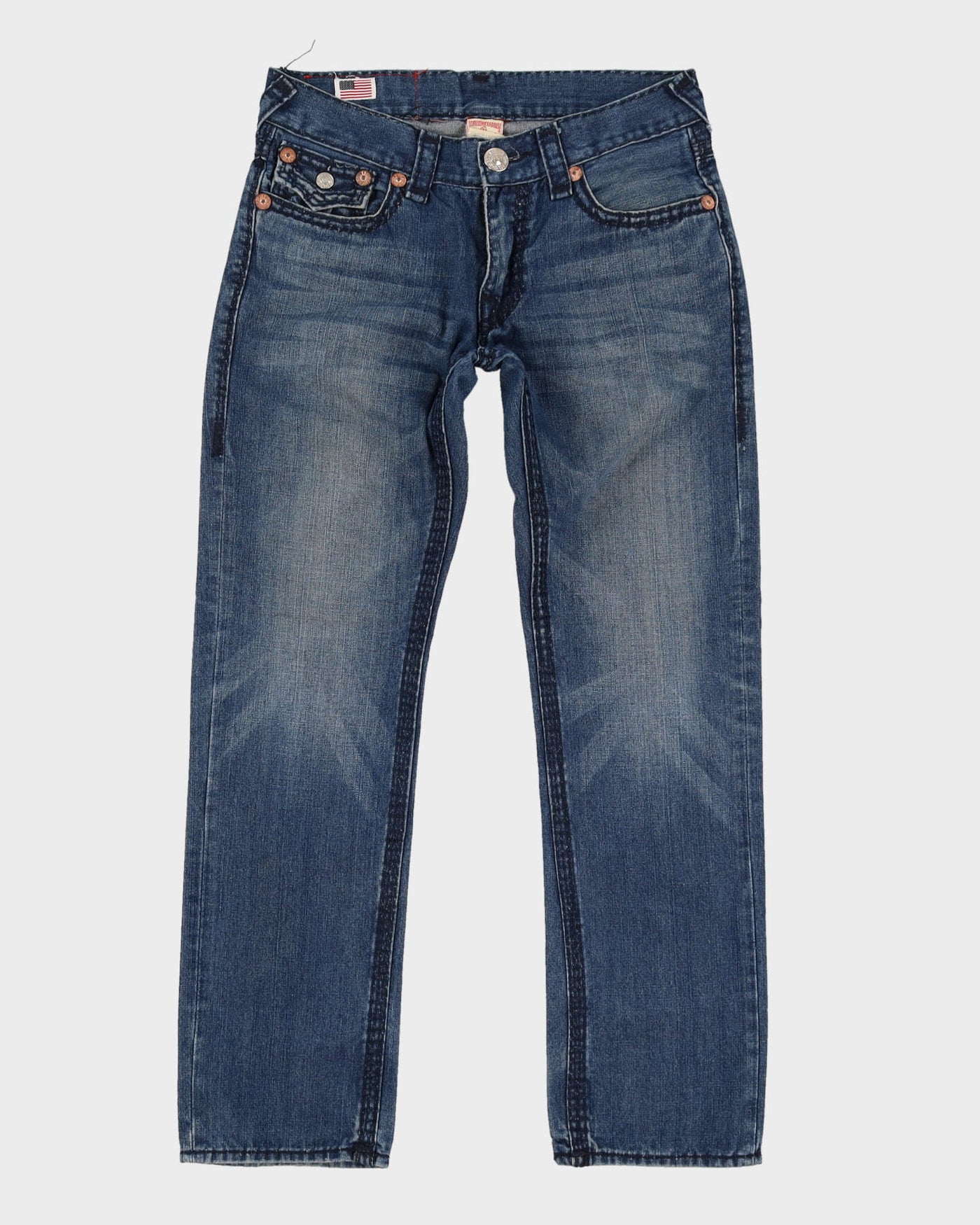 Y2K True Religion Contrast Stitch Jeans - W36 L32