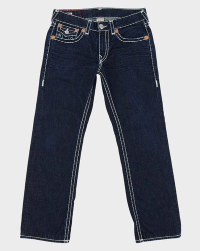 Vintage 00s True Religion Contrast Stitch Dark Wash Blue Jeans - W34 L32