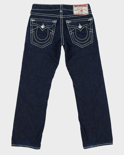 Vintage 00s True Religion Contrast Stitch Dark Wash Blue Jeans - W34 L32