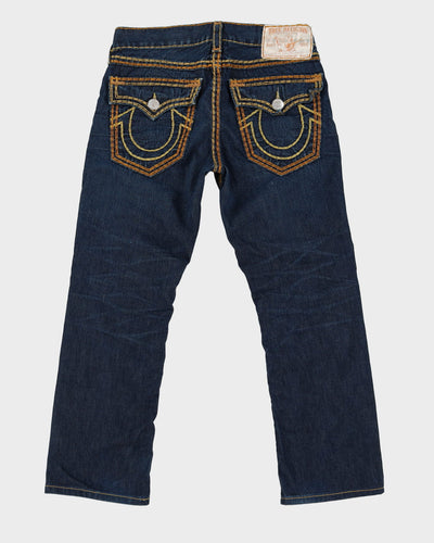 00s True Religion Contrast Stitch Dark Wash Blue Jeans - W35 L30