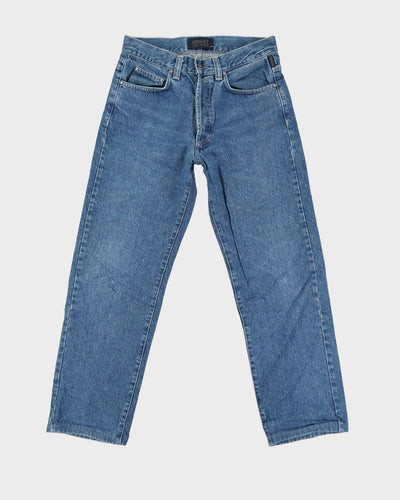 Vintage 90s Versace Dark Wash Blue Striped Jeans - W30 L29