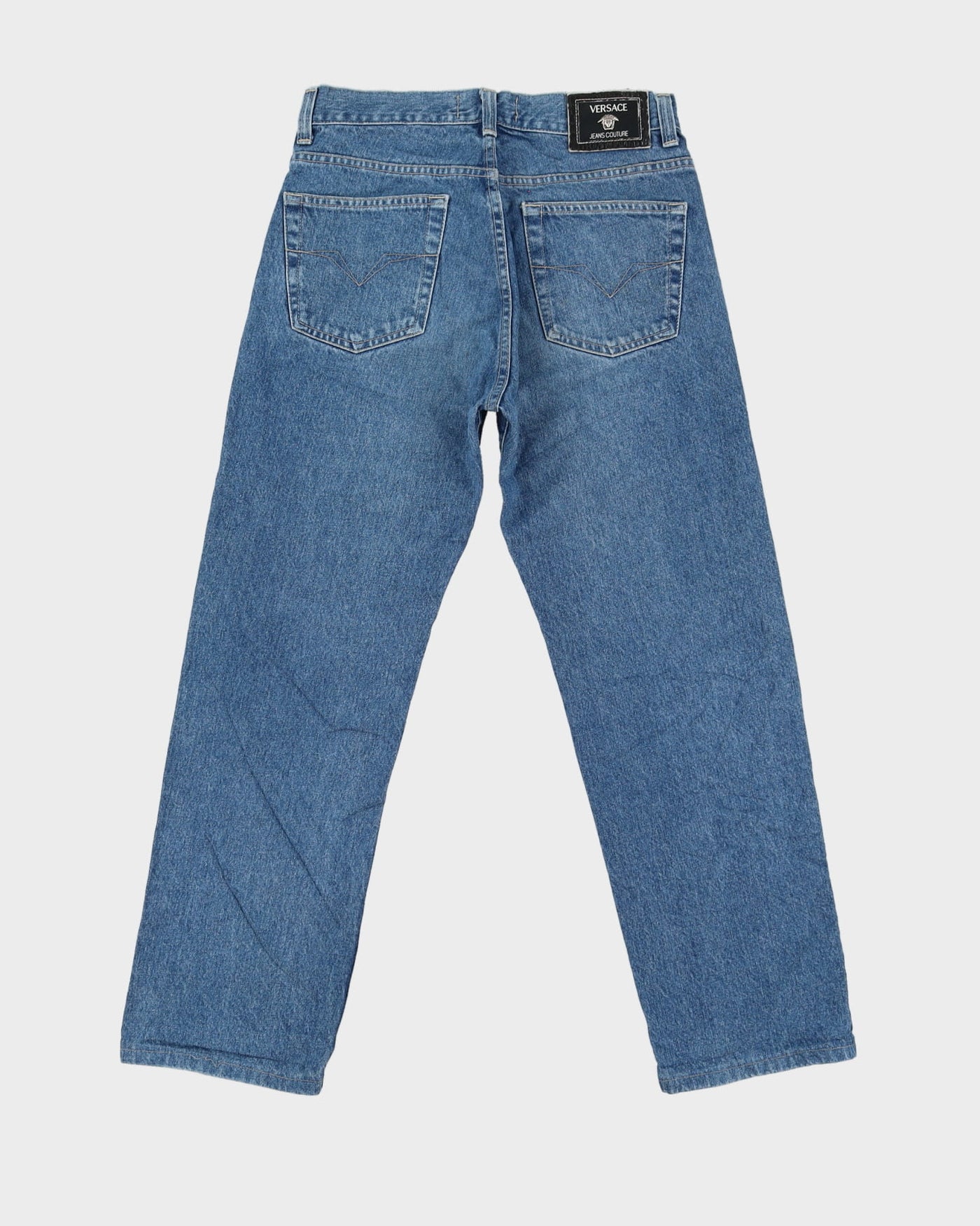 Vintage 90s Versace Dark Wash Blue Striped Jeans - W30 L29