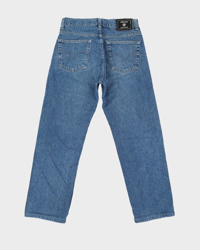 Vintage 90s Versace Dark Wash Blue Striped Jeans - W30 L29