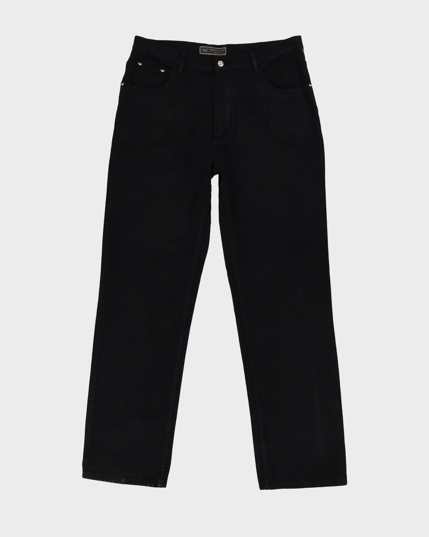 Vintage 90s Deadstock With Tags Armani Dark Wash Black Jeans - W35 L33