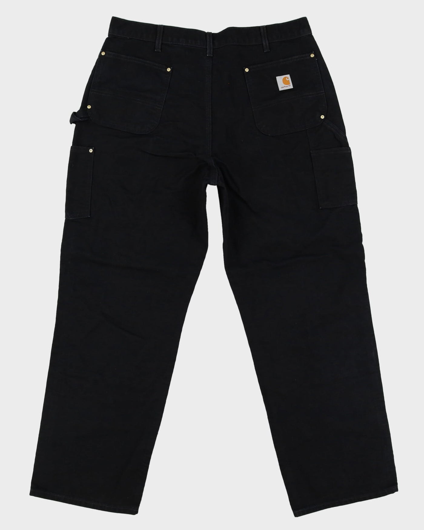 Vintage 90s Carhartt Faded Black Double Knee Workwear Jeans - W38 L31