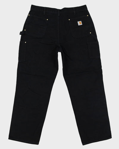 Vintage 90s Carhartt Faded Black Double Knee Workwear Jeans - W38 L31
