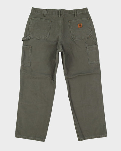 Vintage 90s Carhartt Green Double Knee Workwear Jeans - W36 L29