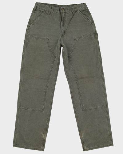 Vintage 90s Carhartt Green Double Knee Workwear Jeans - W33 L33