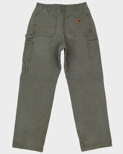 Vintage 90s Carhartt Green Double Knee Workwear Jeans - W33 L33