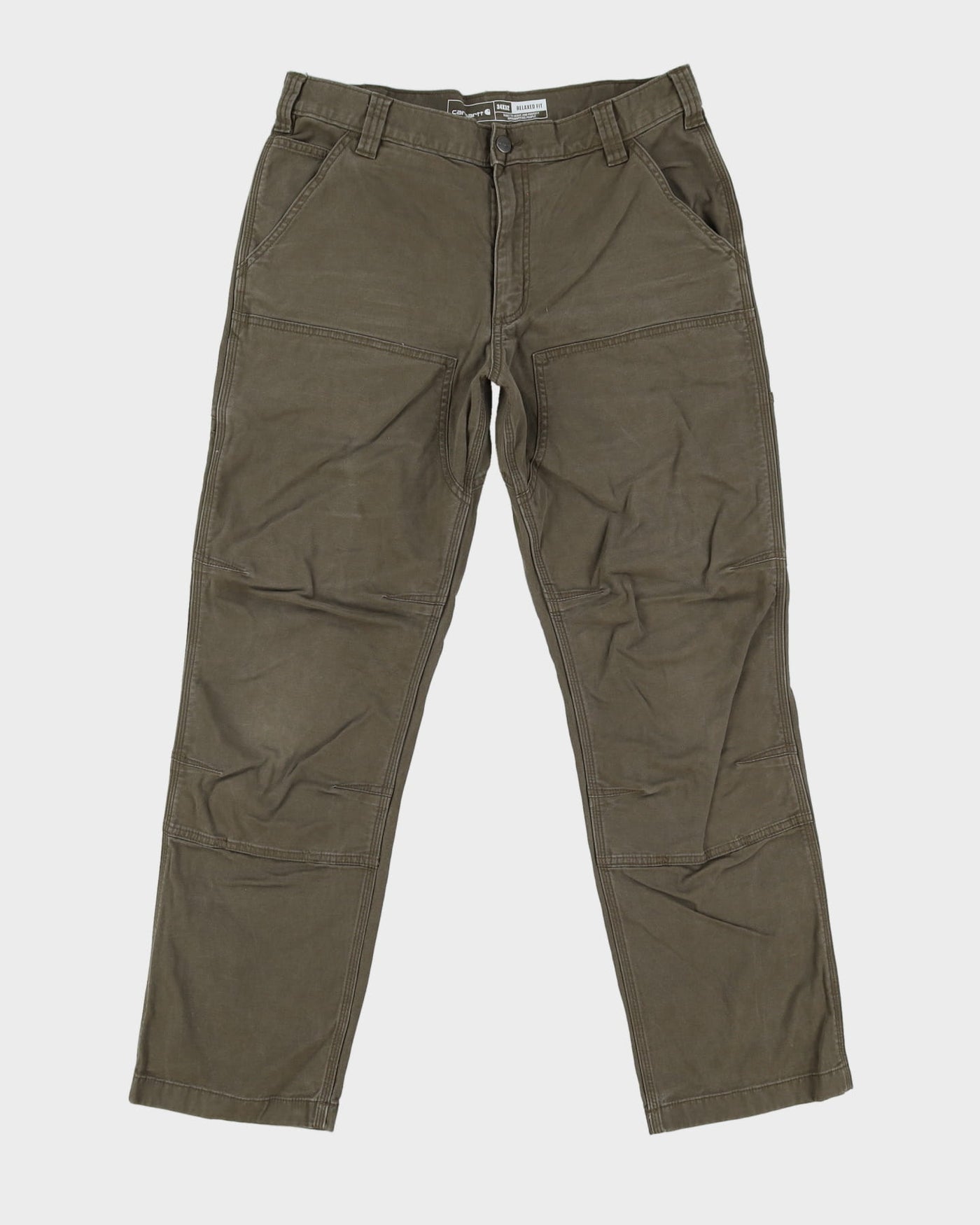 Vintage 90s Carhartt Green Double Knee Workwear Trousers / Jeans - W33 L30