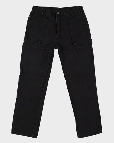 Vintage 90s Dickies Black Double Knee Workwear Trousers / Jeans - W35 L31