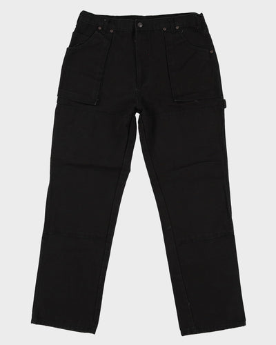 Vintage 90s Dickies Black Double Knee Workwear Trousers / Jeans - W35 L31