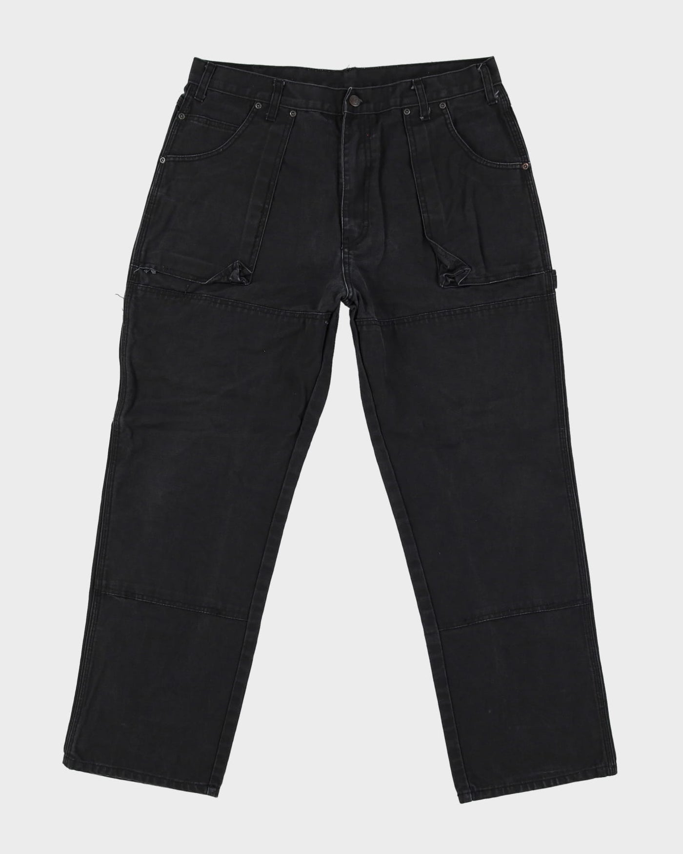 Vintage 90s Dickies Black Double Knee Workwear Trousers / Jeans - W35 L29
