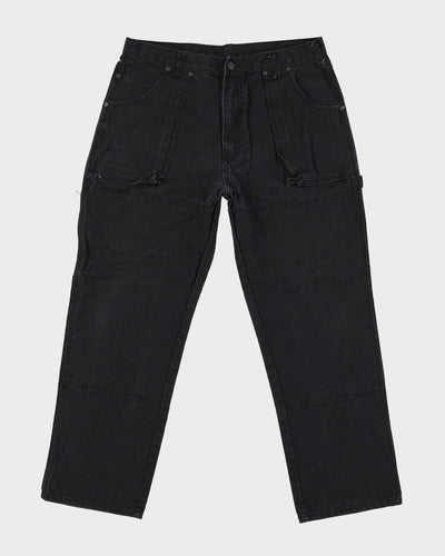 Vintage 90s Dickies Black Double Knee Workwear Trousers / Jeans - W35 L29