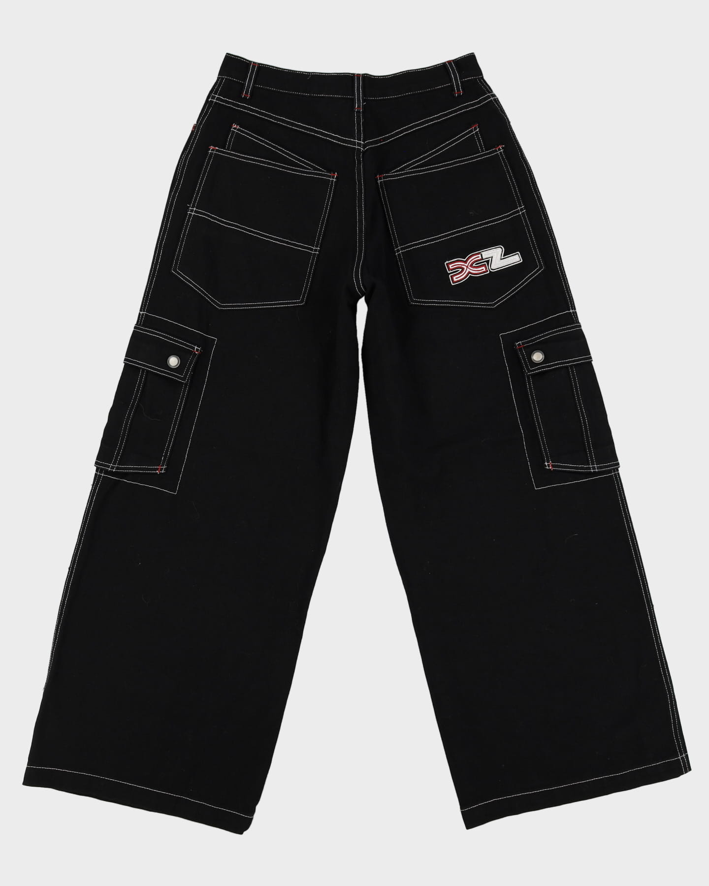 00s Y2K Extreme Zone Black Baggy Oversized Contrast Stitch Jeans