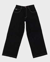 00s Y2K Extreme Zone Black Baggy Oversized Contrast Stitch Jeans - W28 L30