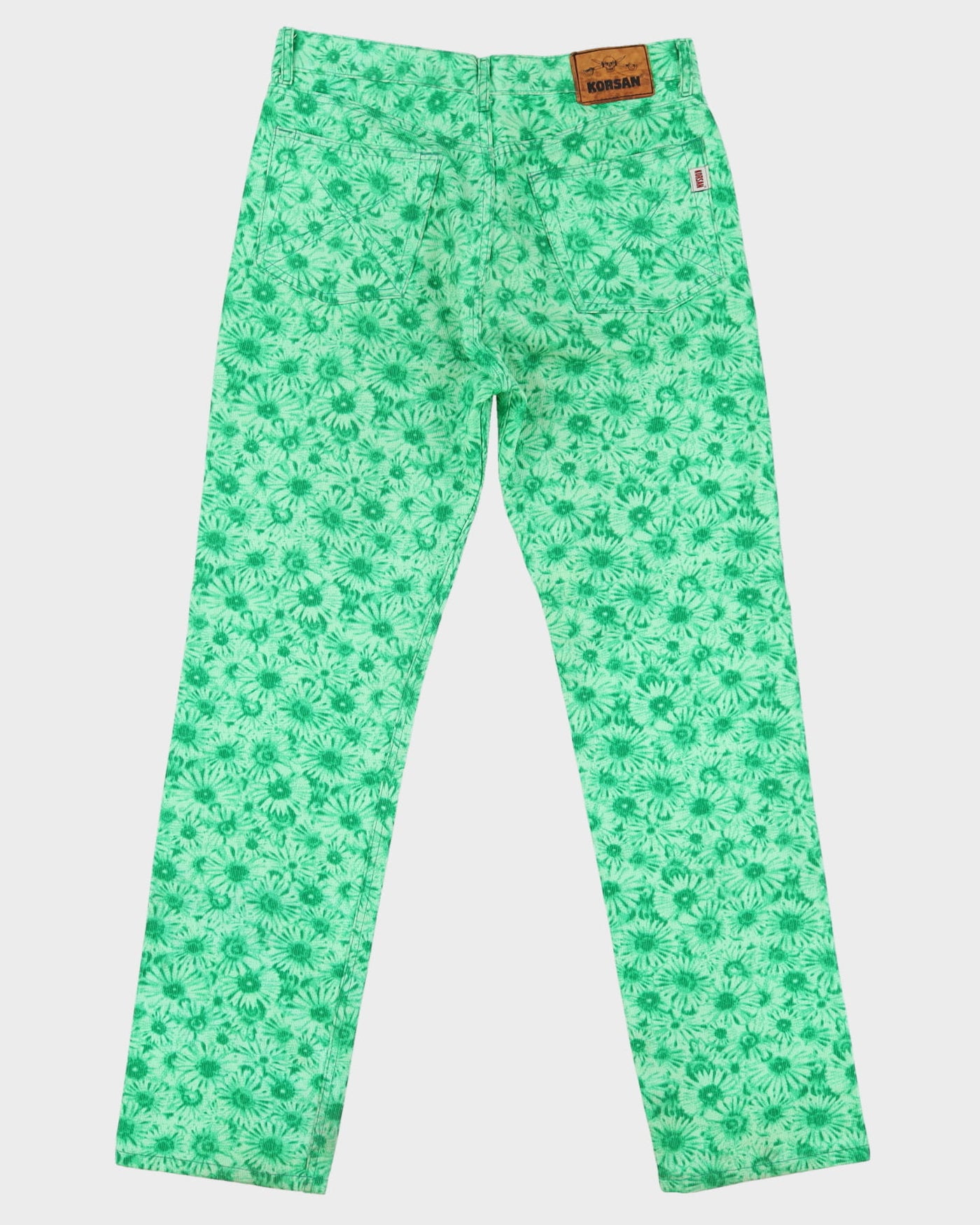 Vintage 80s Green Patterned All Over Print Jeans - W34 L32