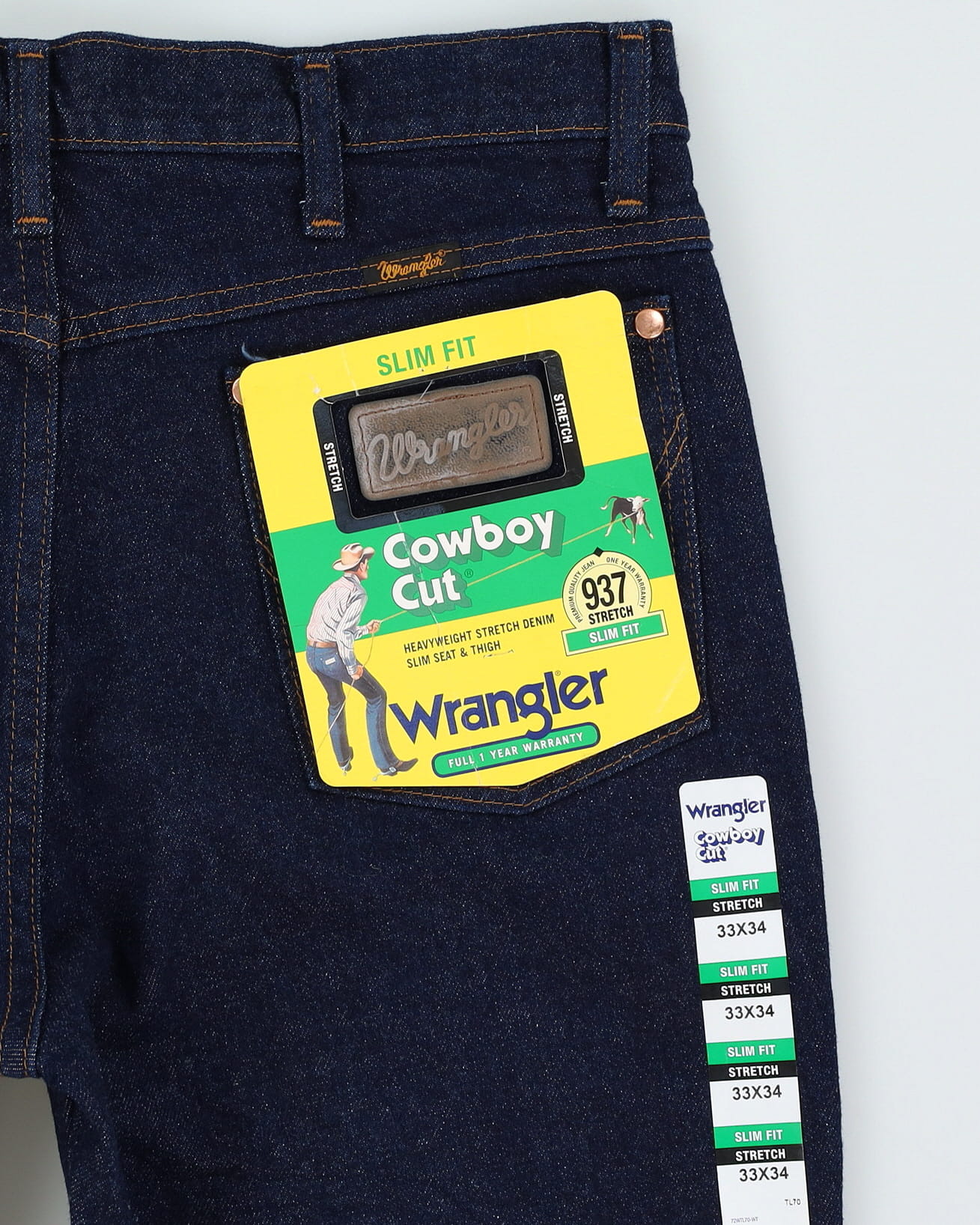 Deadstock With Tags Wrangler Dark Wash Navy Jeans - W33 L34