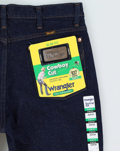 Deadstock With Tags Wrangler Dark Wash Navy Jeans - W33 L34