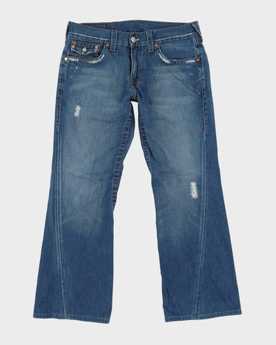 00s Y2K True Religion Embroidered Back Pockets Blue Jeans - W34 L33