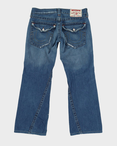 00s Y2K True Religion Embroidered Back Pockets Blue Jeans - W34 L33
