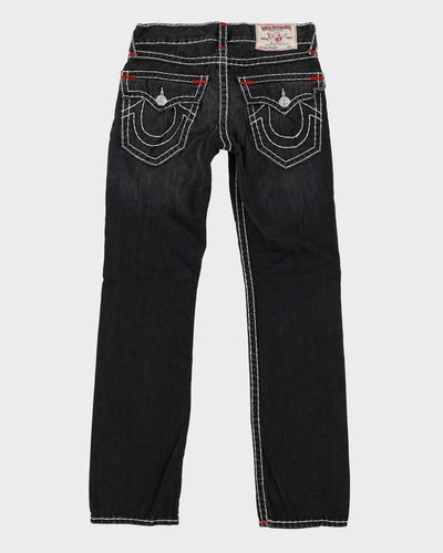 00s Y2K True Religion Black Contrast Stitch Jeans - W30 L34