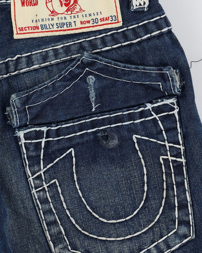00s Y2K True Religion Blue Contrast Stitch Jeans - W30 L28