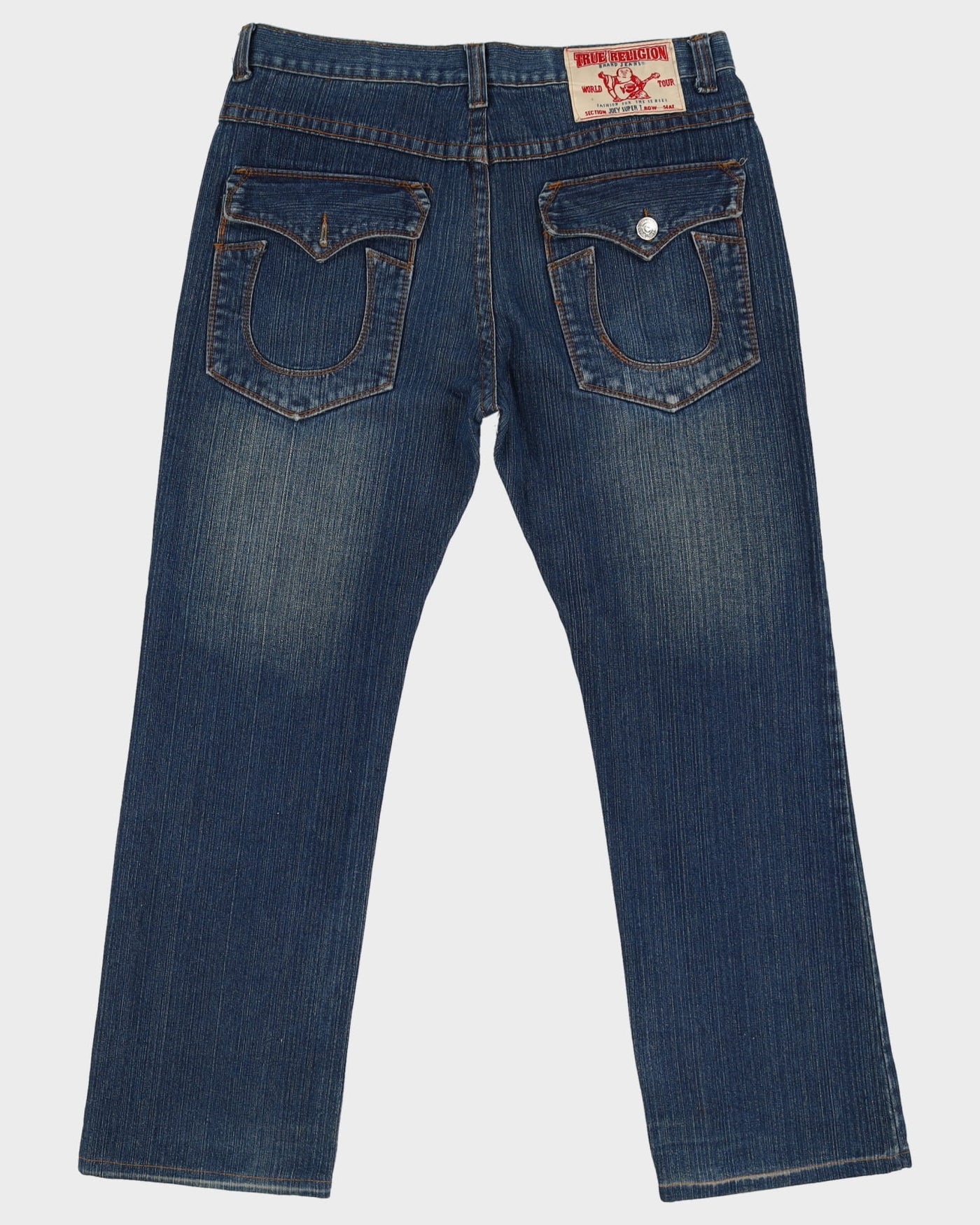 00s Y2K True Religion Blue Contrast Stitch Jeans - W38 L32