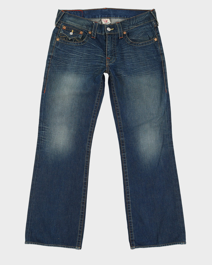 00s Y2K True Religion Embroidered Back Pocket Blue Jeans - W33 L33