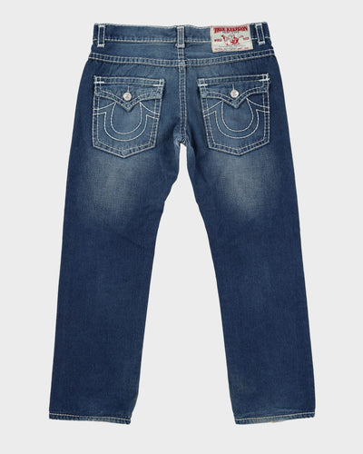00s Y2K True Religion Contrast Stitch Blue Jeans - W36 L31