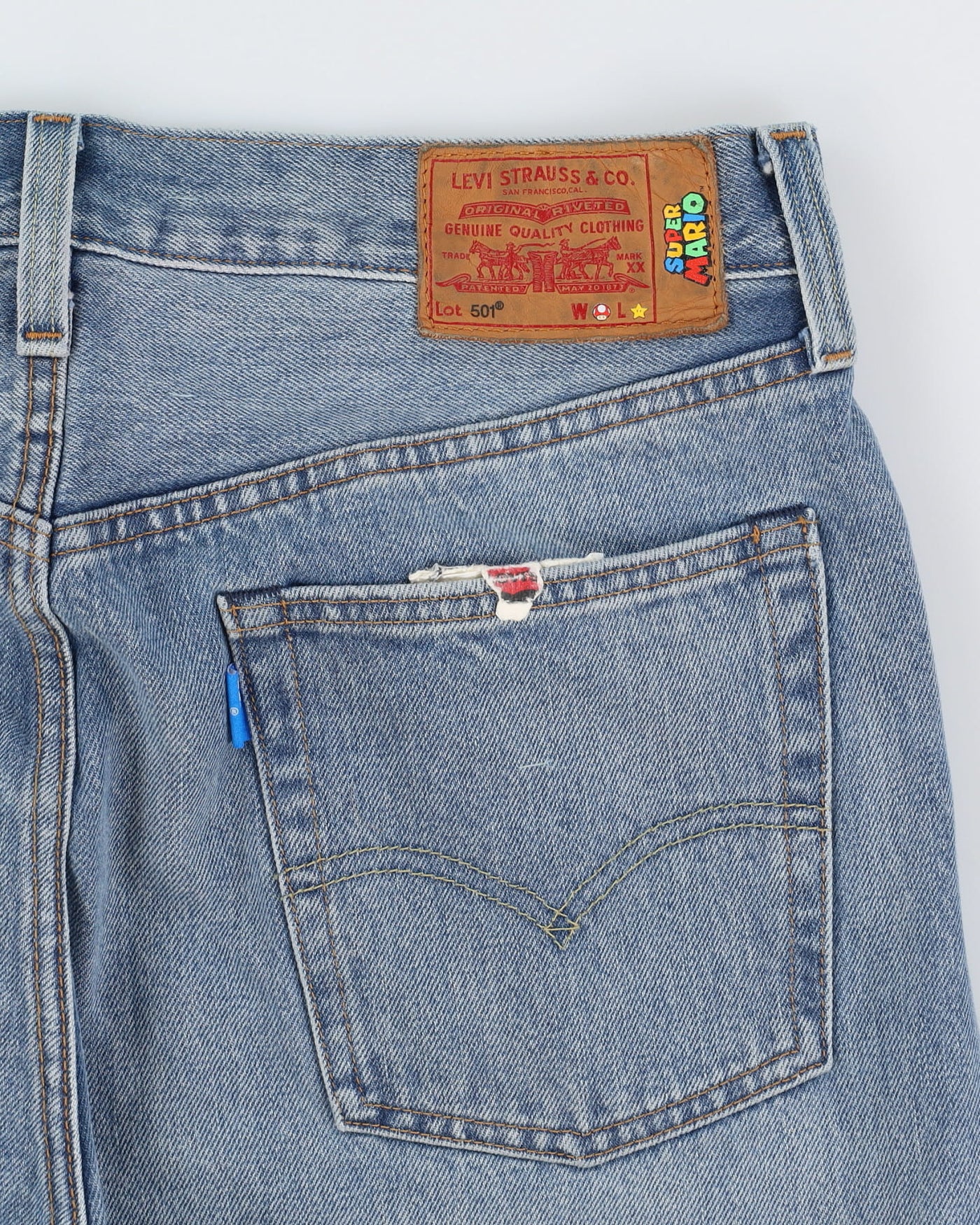 Levi's 501 Super Mario Limited Edition Blue Stone Wash Jeans - W32 L30