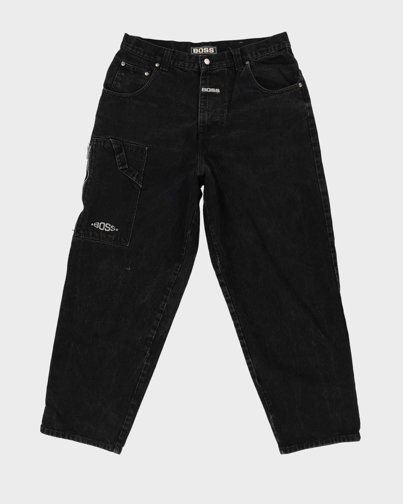 90s / 00s Y2K BOSS Dark Wash Black Jeans - W36 L32