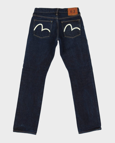 90s / 00s Y2K Evisu Dark Wash Blue Jeans - W31 L34