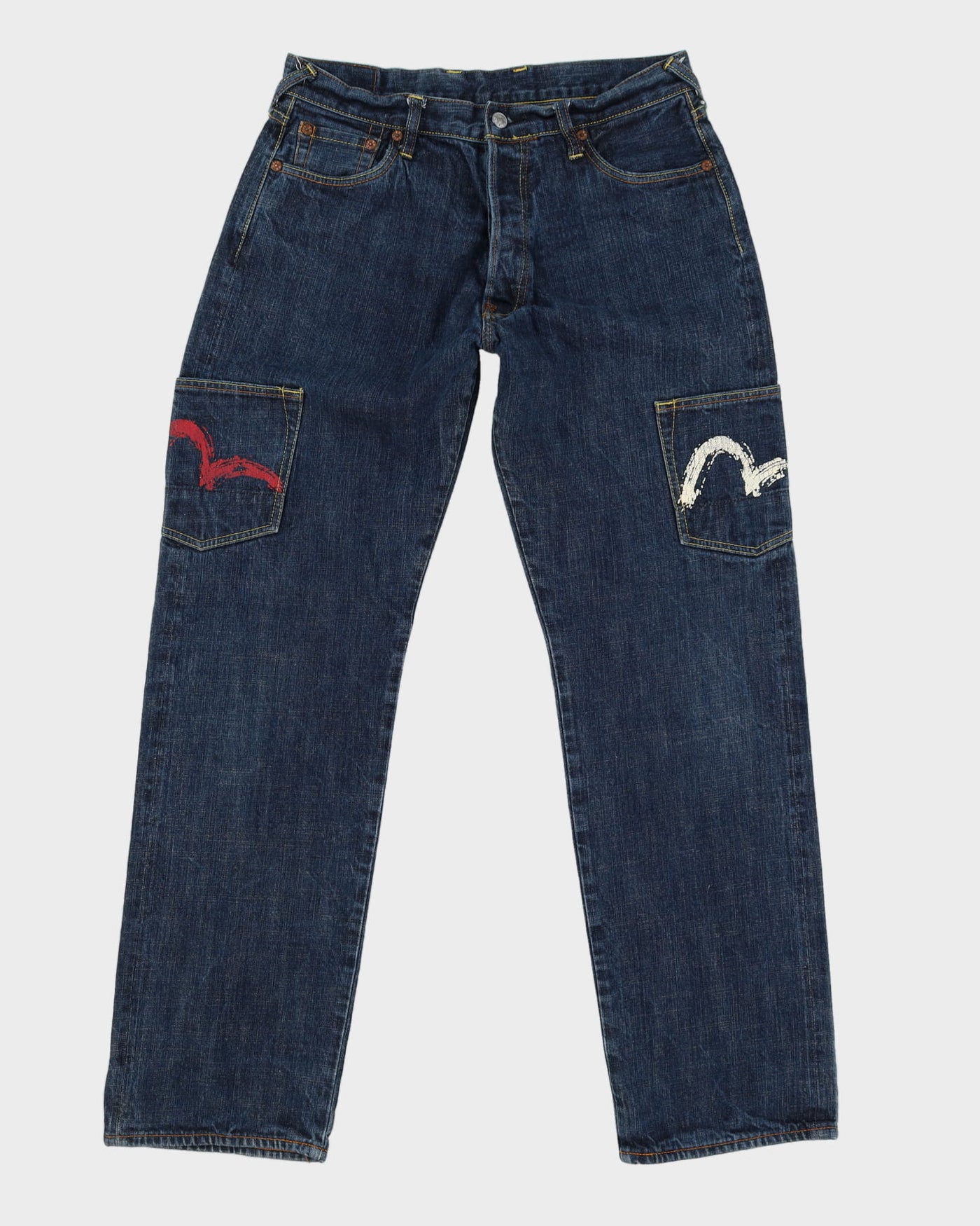 90s / 00s Y2K Evisu Dark Wash Blue Jeans - W34 L33