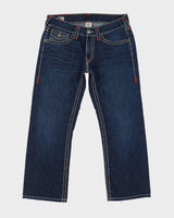 00s Y2K True Religion Contrast Stitch Blue Jeans - W34 L28