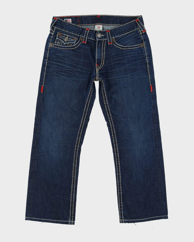 00s Y2K True Religion Contrast Stitch Blue Jeans - W34 L28