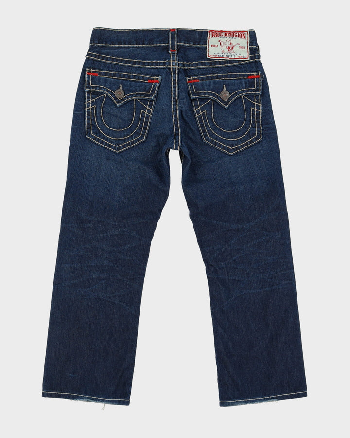 00s Y2K True Religion Contrast Stitch Blue Jeans - W34 L28
