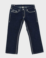 True Religion Contrast Stitch Blue Jeans - W38 L30