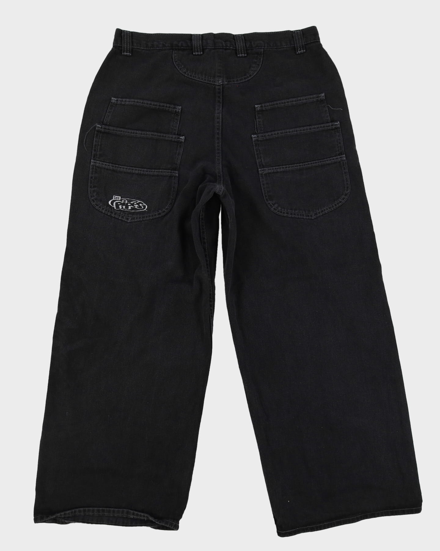 Vintage 90s LEE Pipes Dark Wash Black Baggy Fit Wide Leg Skater Vintage 90s LEE Pipes Dark Wash Black Baggy Fit Wide Leg Skater