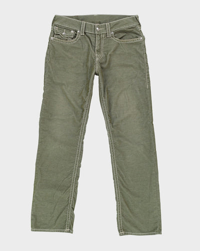 00s Y2K True Religion Green Cord Trousers - W33 L35