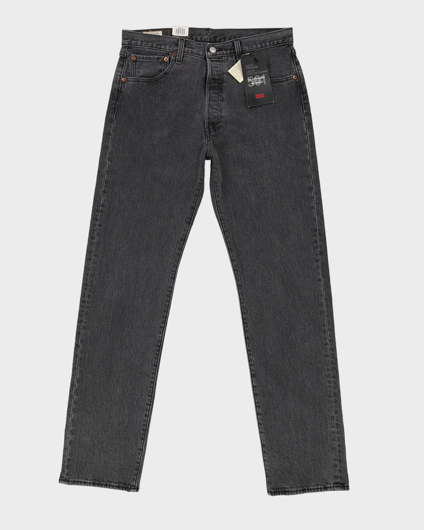 Deadstock With Tags Levi's 501 Straight Fit Black Jeans - W32 L34