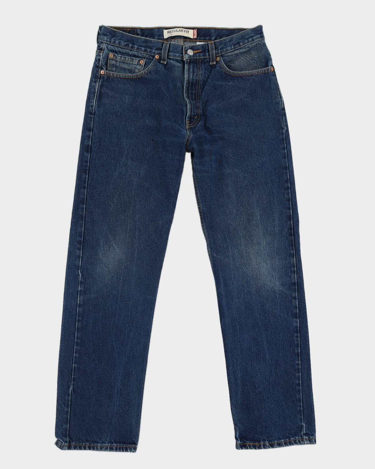 Levi's 505 Blank Tab Dark Washed Blue Jeans - W34 L32