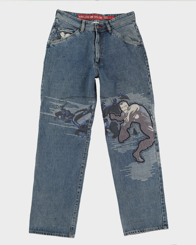 00s Y2k Marvel Comics x Ecko Untld Blue Jeans - W32 L32
