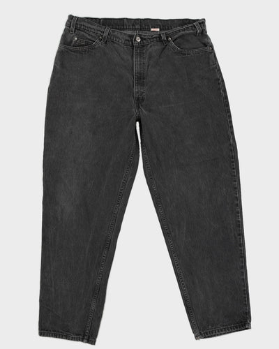 Vintage 80s Levi's Blank Orange Tab Black Light Washed Jeans - W40 L32